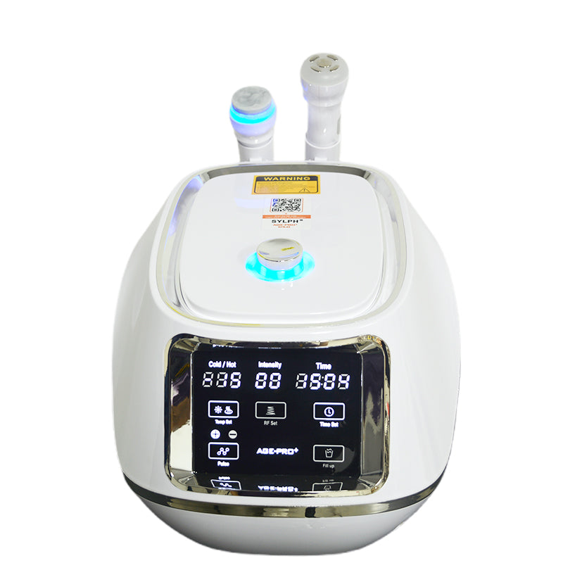 AGE-PRO Cryotherapy RF Facial Machine – Dual Handle Cooling & Heating Ultrasonic Skin Tightening Device