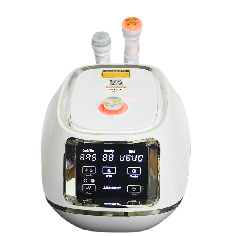 AGE-PRO Cryotherapy RF Facial Machine – Dual Handle Cooling & Heating Ultrasonic Skin Tightening Device