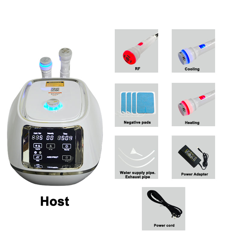 AGE-PRO Cryotherapy RF Facial Machine – Dual Handle Cooling & Heating Ultrasonic Skin Tightening Device