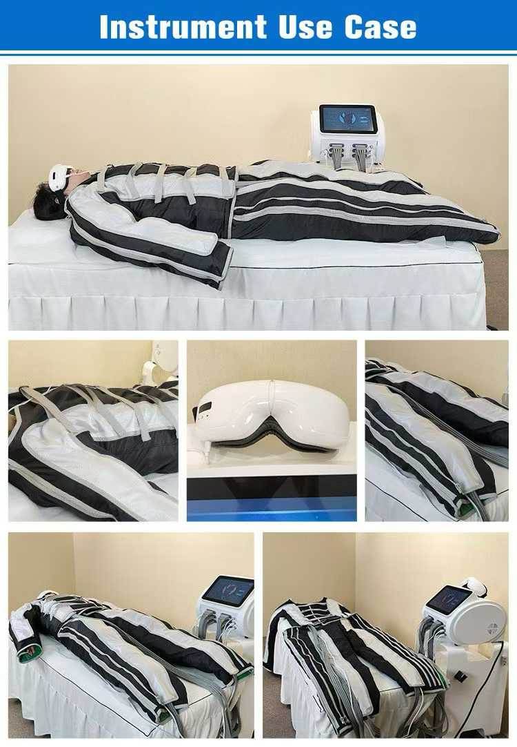 SA09F Portable IR Pressotherapy Machine — Waterproof Jacket & Pants, 24 Airbags with Eye Massager | NEWBELLE