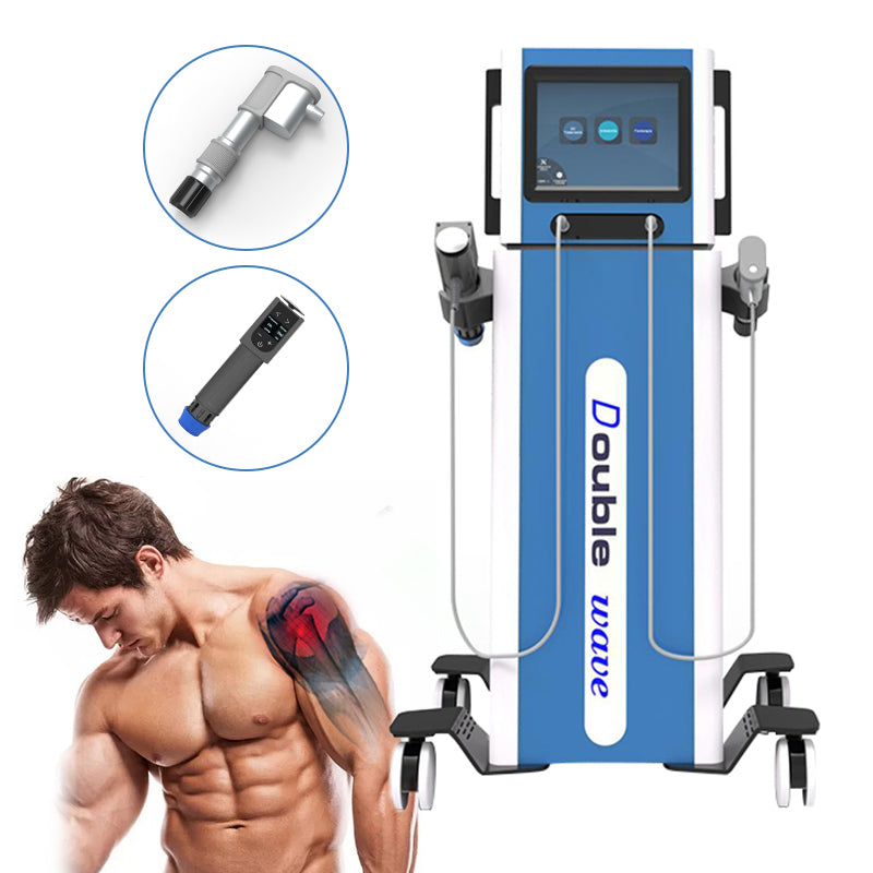 Double Handles Shock Wave Air Pressure Shockwave Body Massage equipment For Pain Relief DOUBLE-C