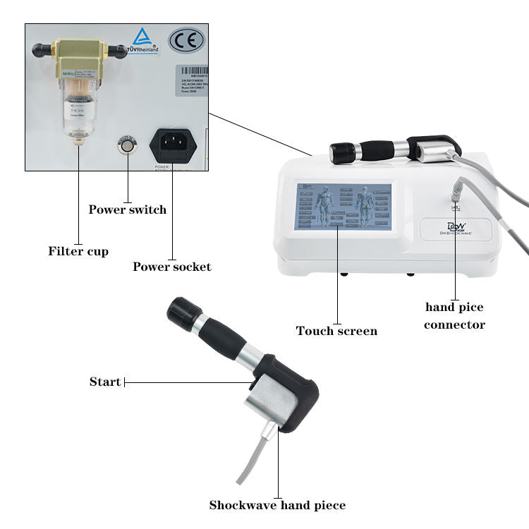 SW20S Advanced Pneumatic Shockwave Machine — 24 Programs, 8" Touchscreen