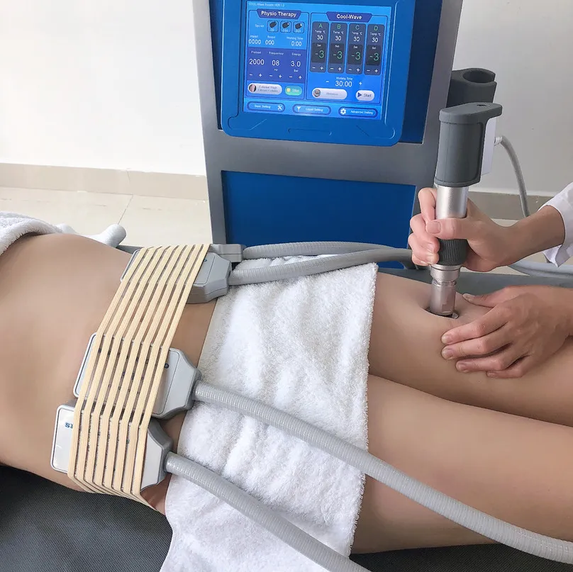 Cool wave plus shockwave shock cryolipolysis cooling cryotherapy cryopad equipment