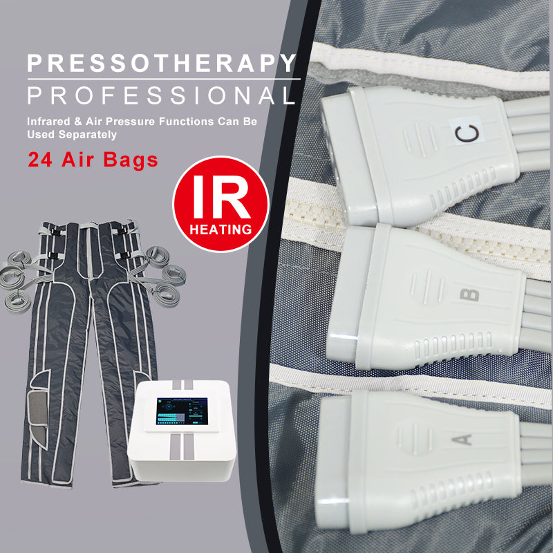 24 airbags Chambers Muscle recovery Lymphatic Drainage Circulation Therapy Pressotherapy compression Presoterapia Machine Wellness spa