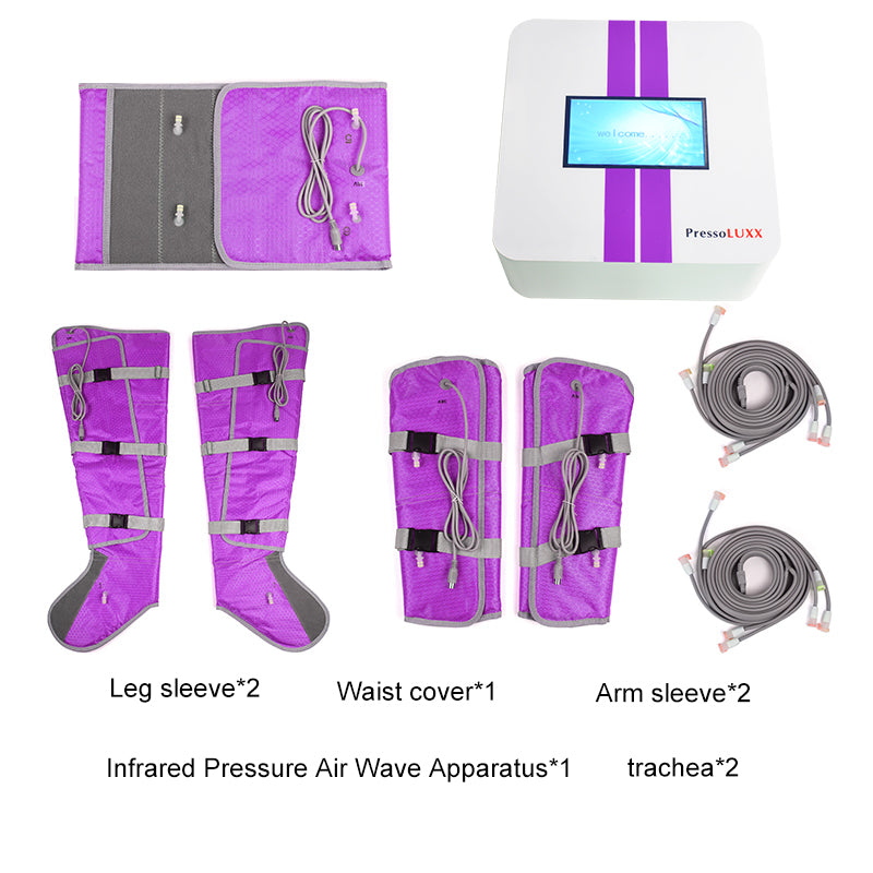 16 airbags Pressotherapy muscle recovery device Máquina de terapia infrarroja con traje de presión de aire y drenaje linfático Pressluxx de