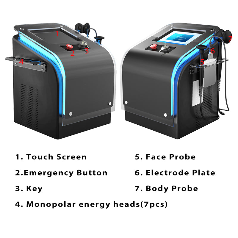 BR208 Monopolar RF radiofrequency device Skin Tightening Machine Professional Face & Body Lifting System