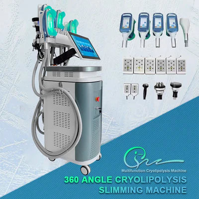 M12 360° Cryo Plus Fat Freezing Machine 5 cryolipolysis Handles + RF + Cavitation + Lipo Laser System
