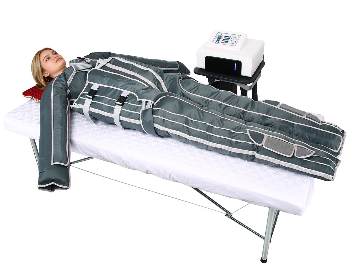 SA10F 36-Airbag Full-Body Pressotherapy Machine — Jacket + Pants, 6 Modes, Infrared