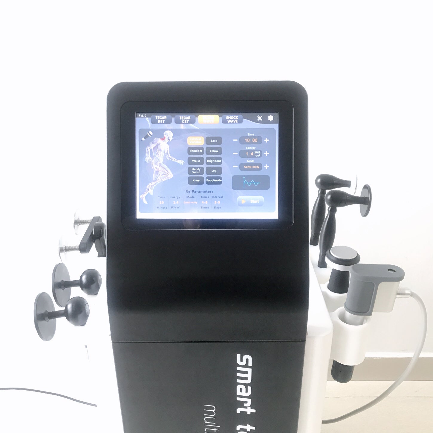Smart Tecar Pro | 3-in-1 Tecar, Shockwave & Ultrasound Therapy Machine for Pain Relief & Rehabilitation