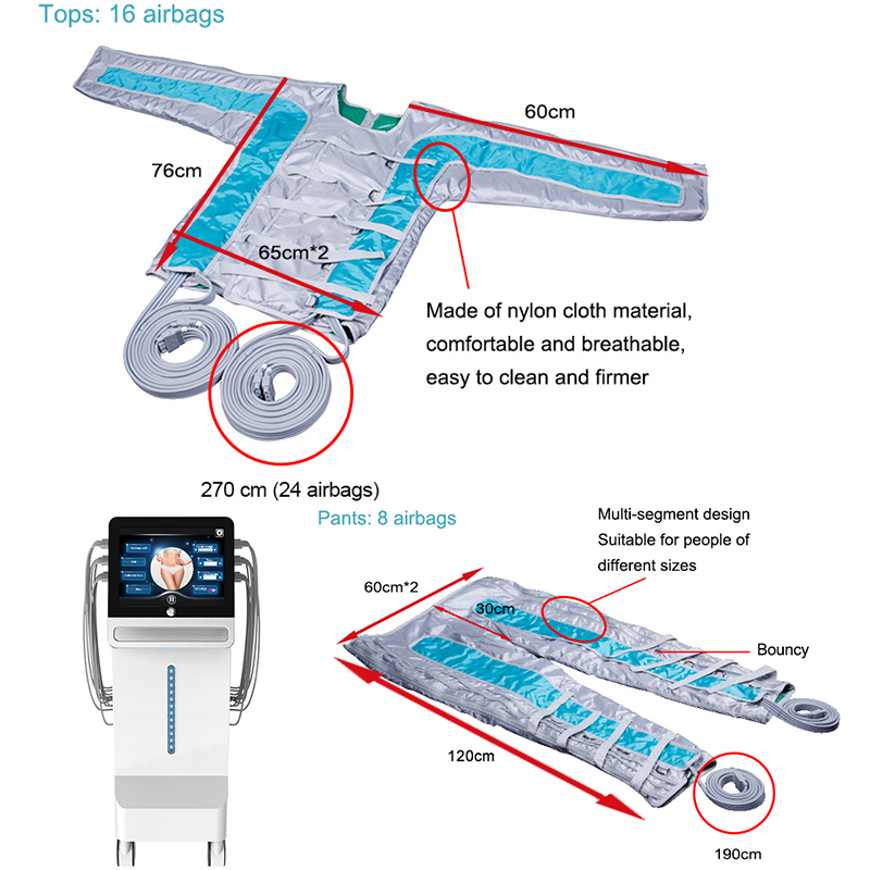 BR619 PRO IR Pressotherapy Machine Infrared Lymphatic Drainage Slimming & Massage System Physical Therapy Equipment