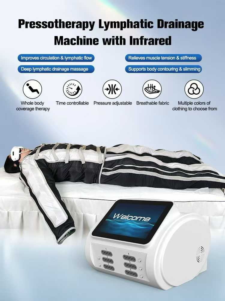 SA09F Portable IR Pressotherapy Machine — Waterproof Jacket & Pants, 24 Airbags with Eye Massager | NEWBELLE