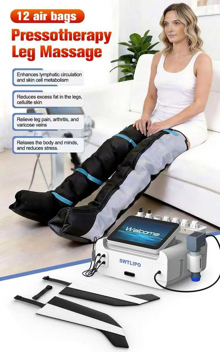 SWTLIPO 3-in-1 Shockwave + EMS + Pressotherapy Machine — Pain Relief, Muscle Recovery & Lymphatic Drainage | NEWBELLE