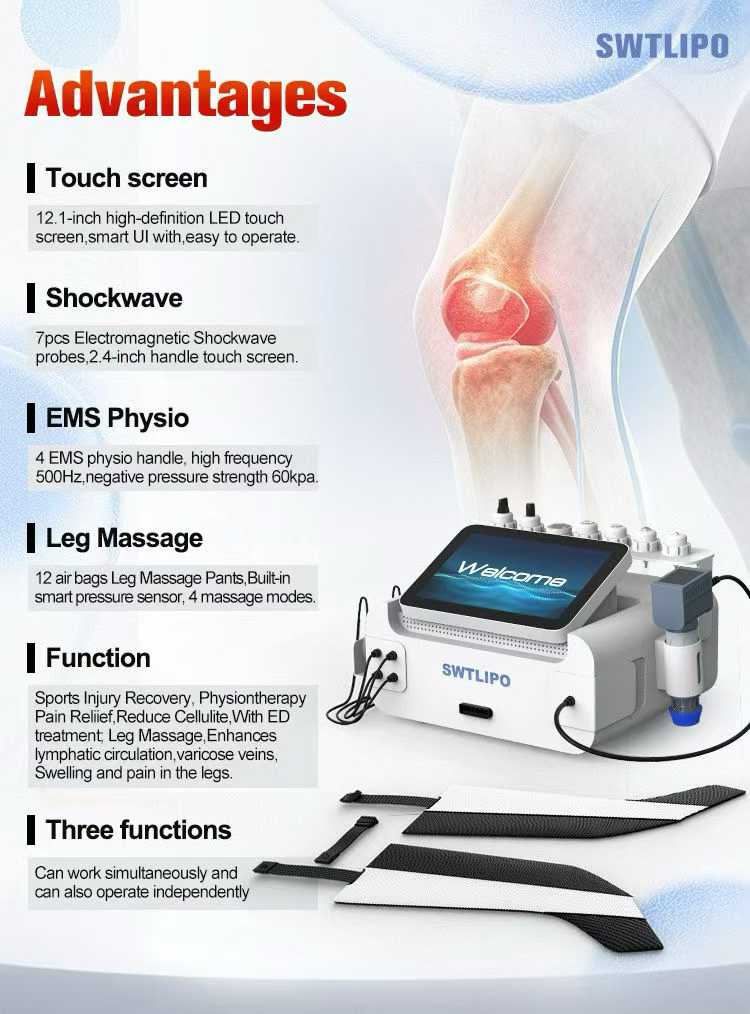 SWTLIPO 3-in-1 Shockwave + EMS + Pressotherapy Machine — Pain Relief, Muscle Recovery & Lymphatic Drainage | NEWBELLE