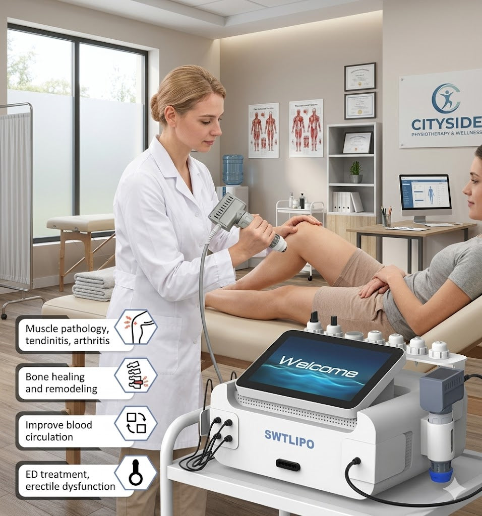 SWTLIPO 3-in-1 Shockwave + EMS + Pressotherapy Machine — Pain Relief, Muscle Recovery & Lymphatic Drainage | NEWBELLE