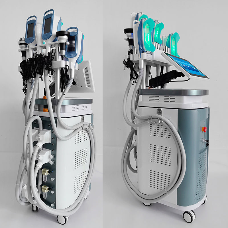 M12 360° Cryo Plus Fat Freezing Machine 5 cryolipolysis Handles + RF + Cavitation + Lipo Laser System