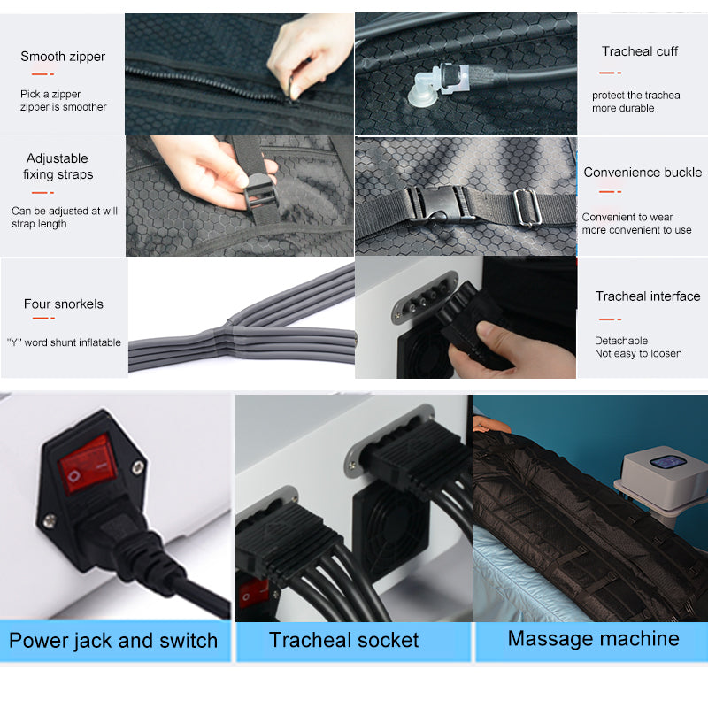 SA06B Black Boots legs Air pressure Masaje de presoterapia Lymphatic Drainage Machine – Professional pressotherapy